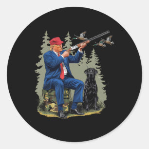 Funny Hunting Duck Trump Camo Hunting Hello Huntin Classic Round Sticker