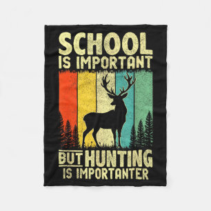 Funny Hunting Tee For Boys Men Deer Hunting Hunter Fleece Blanket