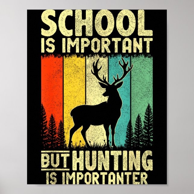 Funny Hunting Tee For Boys Men Deer Hunting Hunter Poster (Front)