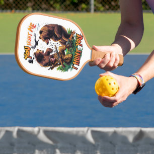 Funny Hunting TEE Shirt Bears Battle for Rifle Pickleball Paddle