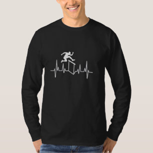 Funny Hurdle EKG Hearbeat Track And Field Hurdles T-Shirt
