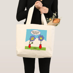 Funny Husband and Wife Big Butt Joke Gardeners Large Tote Bag