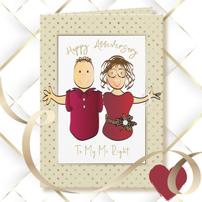 Funny Husband Cartoon Spouse Wedding Anniversary  Card (Creator Uploaded)