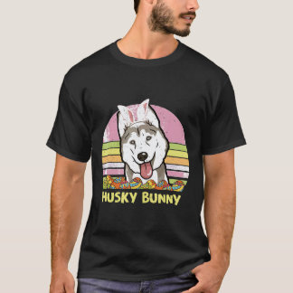 Funny Husky Bunny Dog Lover Thanksgiving Day Gifts T-Shirt