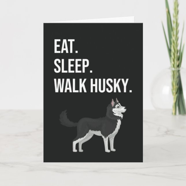 Funny Husky Cards Puppy Dog Blue Eyes Pet Owner (Front)