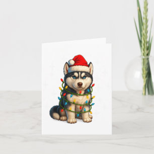 Funny Husky Dog Christmas Pj Pajama Men Women Pjs  Card