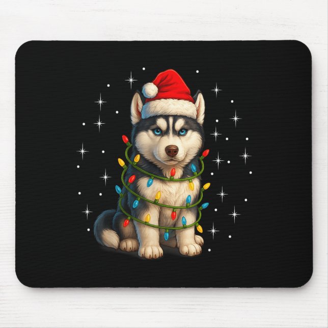 Funny Husky Dog Christmas Pj Pajama Men Women Pjs  Mouse Mat (Front)