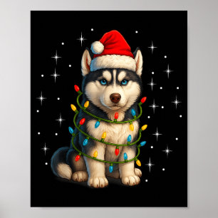 Funny Husky Dog Christmas Pj Pajama Men Women Pjs Poster