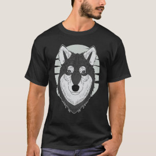 Funny Husky dog imprint artwork face with Siberian T-Shirt