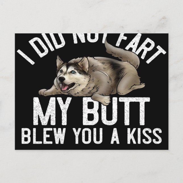 Funny Husky Dog Kiss Husky Dog Holiday Postcard (Front)