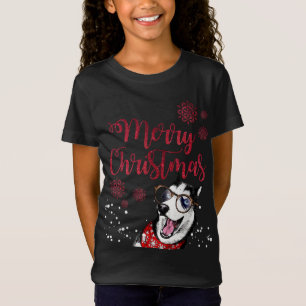 Funny Husky Dog Ugly Xmas Merry Christmas T-Shirt