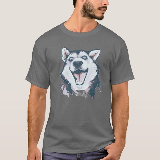 Funny Husky Face T-Shirt (Front)