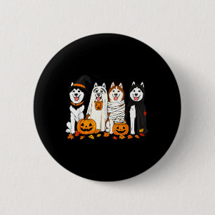 Funny Husky Ghost Dogs Halloween Dog Spooky 6 Cm Round Badge