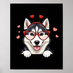 Funny Husky Heart Headnd Valentine Husky Womens Me Poster