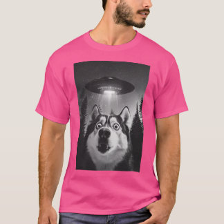 Funny Husky Ufo Selfie T-Shirt