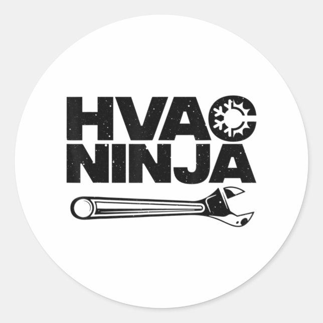 Funny HVAC Gift For Men Cool Technician Air Condit Classic Round Sticker (Front)