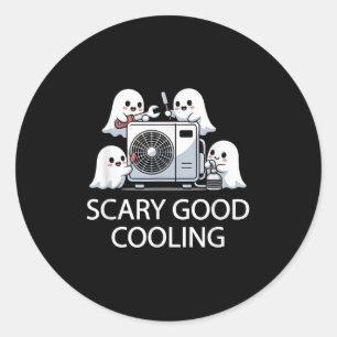 Funny Hvac Technician Ghost Halloween Costume Soky Classic Round Sticker
