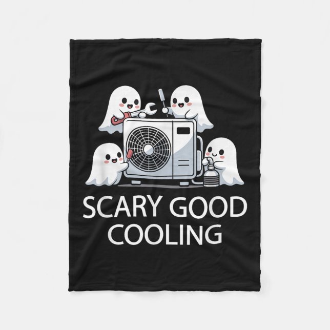 Funny Hvac Technician Ghost Halloween Costume Soky Fleece Blanket (Front)