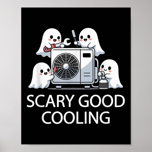 Funny Hvac Technician Ghost Halloween Costume Soky Poster (Front)