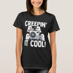 Funny Hvac Technician Ghost Halloween Costume T-Shirt