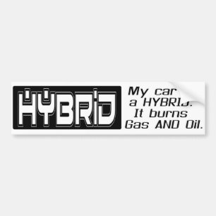Funny HYBRID CAR Bumper Sticker