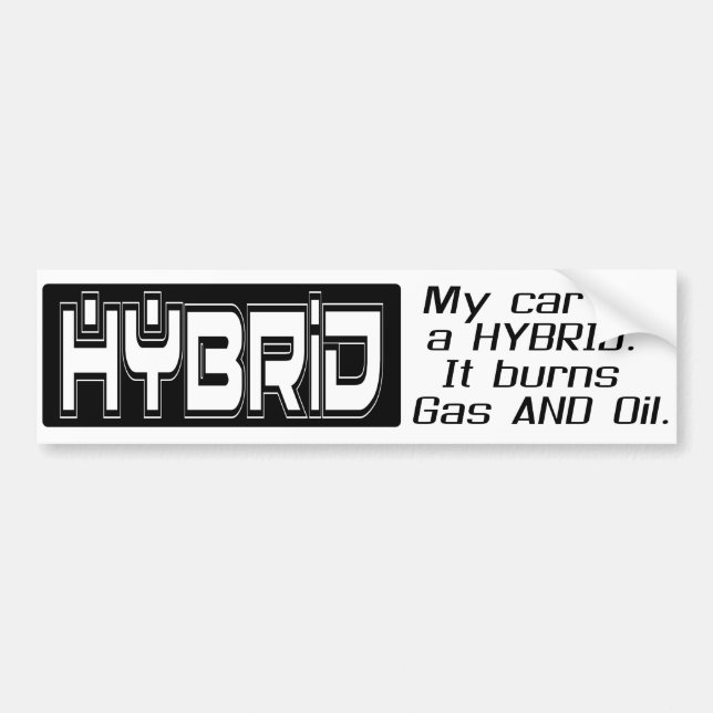 Funny HYBRID CAR Bumper Sticker (Front)