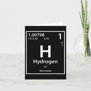 Funny Hydrogen Chemical Element Periodic Table Card