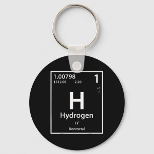 Funny Hydrogen Chemical Element Periodic Table Key Ring