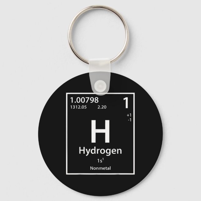 Funny Hydrogen Chemical Element Periodic Table  Key Ring (Front)