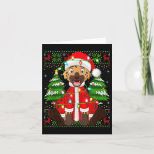 Funny Hyena Christmas Lights Santa Costume Ugly Xm Card