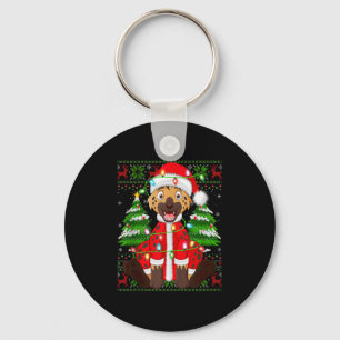 Funny Hyena Christmas Lights Santa Costume Ugly Xm Key Ring