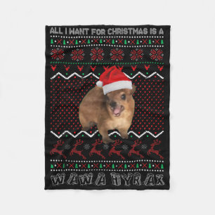 Funny Hyrax Christmas Ugly Shirt Xmas Kids Women M Fleece Blanket