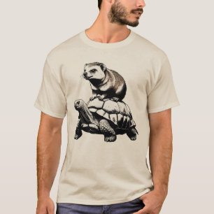 Funny Hyrax Riding a Turtle - Unique and Hilarious T-Shirt