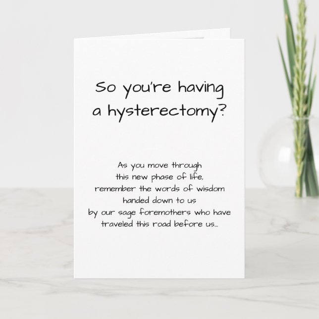 Funny Hysterectomy Get Well Card (Front)