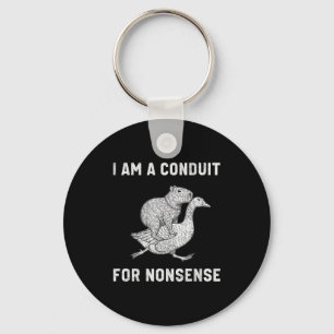 Funny I Am A Conduit For Nonsense Capybara Goose M Key Ring