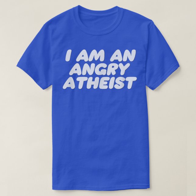 Funny I Am an Angry Atheist Science Baphomet Satan T-Shirt (Design Front)