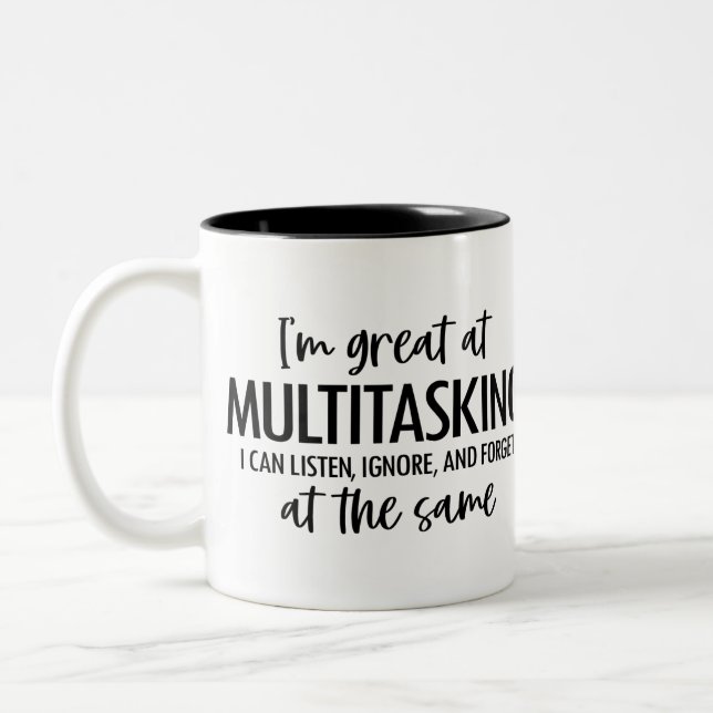 FUNNY - I AM GREAT AT MULTITASKING Two-Tone COFFEE MUG (Left)