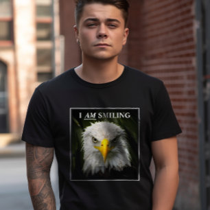 Funny I Am Smiling Grumpy Eagle Photo T-Shirt