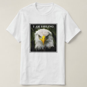 Funny I Am Smiling Grumpy Eagle Photo T-Shirt
