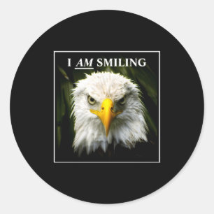 Funny I Am Smiling Mpy Eagle Photo  Classic Round Sticker