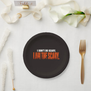 Funny I Am The Scary Quote Halloween Spooky Paper Plate