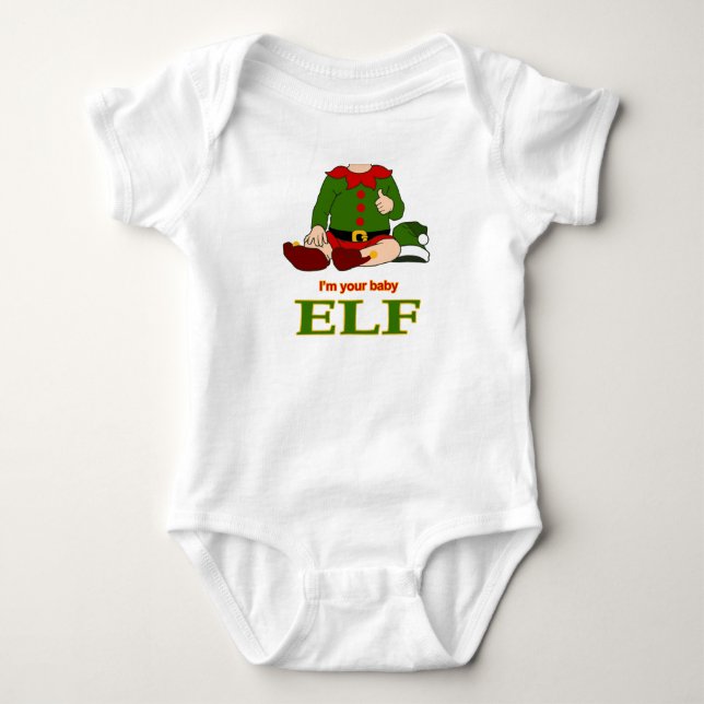Funny I Am Your Baby Elf Bodysuit (Front)