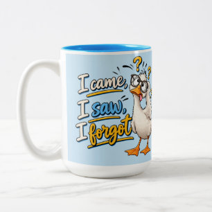Funny "I Came, I Saw, I Forgot" Confused Goose Two-Tone Coffee Mug