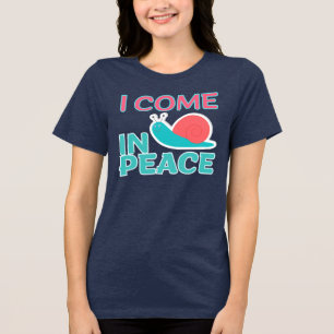 Funny "I com in peace" Funny Quote Matching Couple Tri-Blend Shirt