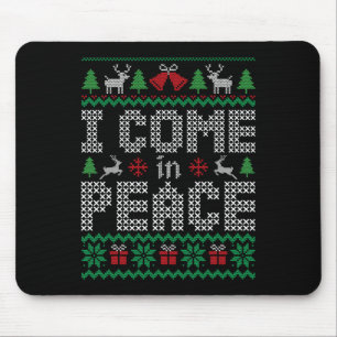 Funny I Come In Peace Couple Matching Ugly Christm Mouse Mat