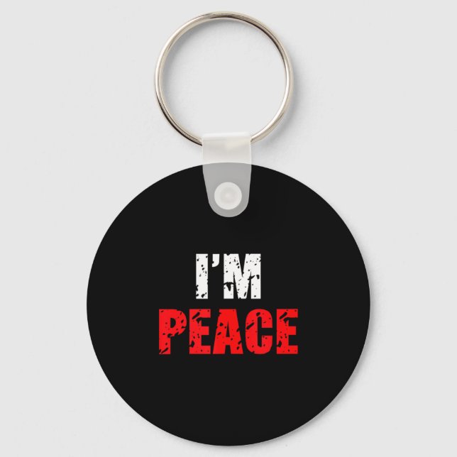 Funny I Come In Peace I’m Peace Matching Couple Lo Key Ring (Front)