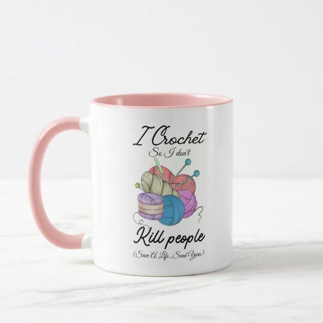 Funny I Crochet Save A Life Yarn Art Mug (Left)