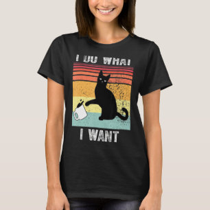 Funny I Do What I Want Vintage Black Cat Red Cup M T-Shirt