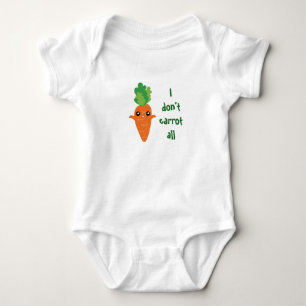 Funny I don't Carrot All Food Pun Cartoon Unisex Baby Bodysuit