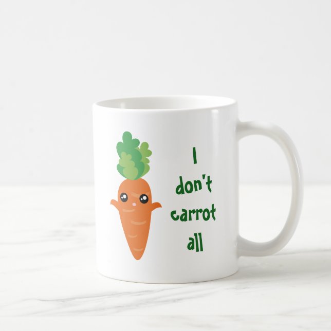 Funny I don't Carrot All Food Pun Humour Cartoon Coffee Mug (Right)